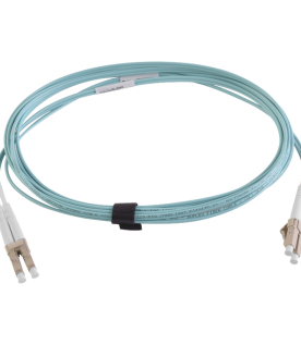 Jumper de Fibra Óptica Multimodo 50/125 XGLO OM4, LC-LC Duplex, OFNR, Color Aqua, 2 Metros (6.56 Pies)