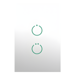(ZWAVE) Interruptor On/Off panel táctil touch inalámbrico Zwave Plus 2 botones. No requiere cable neutro, Compatible con Hubitat HC8, Álula M2M, otros