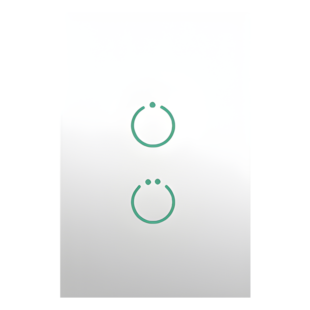 (ZWAVE) Interruptor On/Off panel táctil touch inalámbrico Zwave Plus 2 botones. No requiere cable neutro, Compatible con Hubitat HC8, Álula M2M, otros