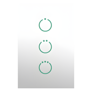 (ZWAVE) Interruptor On/Off panel táctil touch inalámbrico Zwave Plus 3 botones. Compatible con Hubitat HC8, Álula M2M, otro