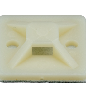 Montaje-Sujetador Adhesivo STRONGHOLD de 4 Vías de 3/4" x 3/4" x 1/4", Color Natural,  Nylon 6.6 Retardante de Llamas V-2, Paquete de 100pz