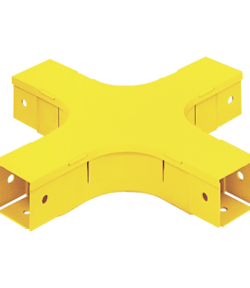 Accesorio de 4 Vías Horizontal, Con Ángulos a 90º, Para Canaletas FiberRunner™ 2X2, Color Amarillo