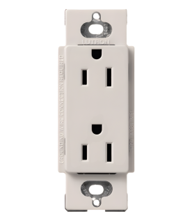 Contacto dúplex Claro de 15 A y 125 V, acabado biscuit, para combinar con atenuadores y apagadores Lutron