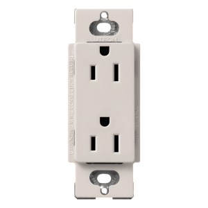 Contacto dúplex Claro de 15 A y 125 V, acabado biscuit, para combinar con atenuadores y apagadores Lutron