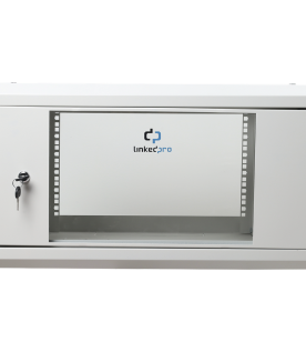 Gabinete de Pared de 6U con Puerta de Cristal Templado, 455 mm de Profundidad Total, Rack de 19'', Acero Reforzado Color Blanco