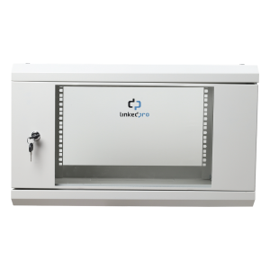 Gabinete de Pared de 6U con Puerta de Cristal Templado, 455 mm de Profundidad Total, Rack de 19'', Acero Reforzado Color Blanco