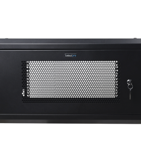 Gabinete de Pared de 6U con Puerta Perforada, 455 mm de Profundidad Total, Rack de 19'', Acero Reforzado Color Negro