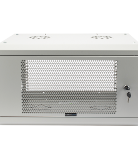 Gabinete de Pared de 6U con Puerta Perforada, 455 mm de Profundidad Total, Rack de 19'', Acero Reforzado Color Blanco
