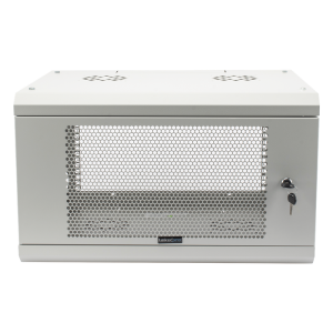 Gabinete de Pared de 6U con Puerta Perforada, 455 mm de Profundidad Total, Rack de 19'', Acero Reforzado Color Blanco
