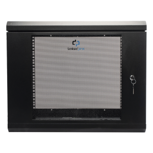 Gabinete de Pared de 9U con Puerta de Cristal Templado, 455 mm de Profundidad, Rack de 19'', Acero Reforzado Color Negro.