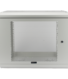 Gabinete de Pared de 9U con Puerta Perforada 455 mm de Profundidad, Rack de 19'', Acero Reforzado Color Blanco
