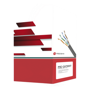 Bobina de Cable de UTP de 4 Pares Cat5e de 305 Metros (1000 Pies), 100% Cobre, LDPE Resistente a Rayos UV, Color Negro, 24 AWG, Uso en Exterior, Para Aplicaciones de Voz, Datos y Video