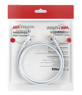Cable de Parcheo (Patch Cord) / UTP / Cat. 6 (24 AWG) / 2 Metros (6.56 Pies) / Color Blanco/ Ideal para PoE+ / Interior
