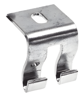 Grapa de Suspensión para Charola Tipo Malla / Acero al Carbón Calibre 12 (2.7 mm) / Anchos 50 mm a 300 mm (2 in a 11.8 in) / Múltiples Acabados: EZ, BM, GAC, EP, I304L, I316L / Certificación NOM-001-SEDE-2012, CFE 57100 / Norma