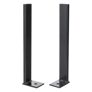 Pies Base para Escalera Tubular de 1.5" de Peralte y 12" de Ancho, Acabado con Pintura Epóxica Color Negro, Ideal para la Fijación de la Estructura al Suelo o Superficies de Apoyo