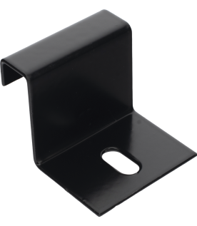 Grapa de Fijación para Escalera Tubular de 1.5" de Peralte y 12" de Ancho, Acabado con Pintura Epóxica Color Negro, Ideal para la Sujeción Segura de la Escalera Tubular a la Estructura