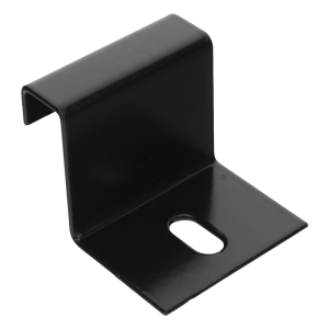 Grapa de Fijación para Escalera Tubular de 1.5" de Peralte y 12" de Ancho, Acabado con Pintura Epóxica Color Negro, Ideal para la Sujeción Segura de la Escalera Tubular a la Estructura