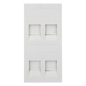 Placa Plana de Voz y Datos con Guardapolvo para 4 RJ45 / Color Blanco / 4 Puertos para Jacks Keystone / Compatible con Cajas de Pavimento SM-CPAV-2 y SM-CPAV-4 / Modelo S76C/9