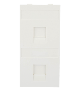 Placa Plana de Voz y Datos con Guardapolvo para 2 RJ45 / Color Blanco / 2 Puertos para Jacks Keystone / Compatible con Cajas de Pavimento SM-CPAV-2 y SM-CPAV-4 / Modelo S76B/9