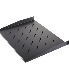 Charola para Soportar Equipos en Rack de 19" / Profundidad de 35 CM / Color Negro / 1 U Rack