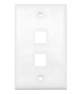 Placa de Pared (Face Plate) / 2 Puertos / Color Blanco / Caja con 20 Piezas / ABS