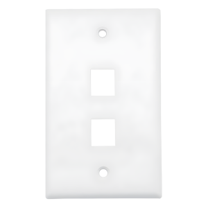 Placa de Pared (Face Plate) / 2 Puertos / Color Blanco / Caja con 20 Piezas / ABS