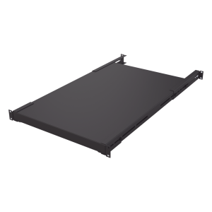 Charola Rackeable de profundidad ajustable para Soportar Equipos en Rack de 19 in, Doble Fijación, Color Negro, 3U