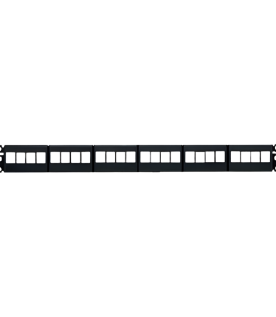 Panel de Parcheo Modular Keystone (Sin Conectores), de 24 Puertos, Espacio Para Identificación con Etiqueta Adhesiva, 1UR