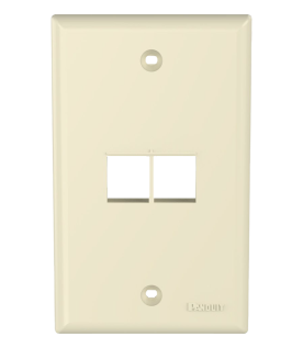 Placa de Pared Vertical, Salida Para 2 Puertos Keystone, Color Marfil