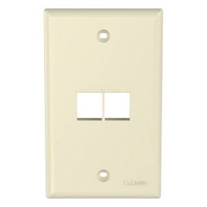 Placa de Pared Vertical, Salida Para 2 Puertos Keystone, Color Marfil