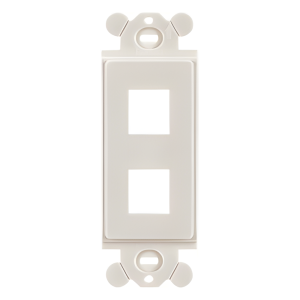 Marco de Módulo Dúplex, Para Placas Frontales Estándar GFCI, Acepta 2 Módulos Keystone, Color Blanco Mate