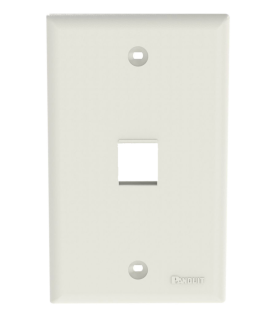 Placa de Pared Vertical, Salida Para 1 Puerto Keystone, Color Blanco Mate