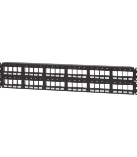 Panel de Parcheo Modular Keystone (Sin Conectores), Numerado y Espacio para Etiquetas, de 48 Puertos, 2UR