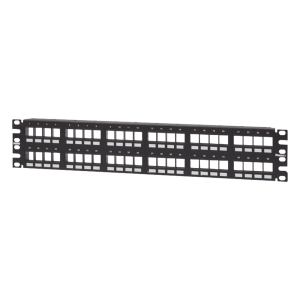 Panel de Parcheo Modular Keystone (Sin Conectores), Numerado y Espacio para Etiquetas, de 48 Puertos, 2UR
