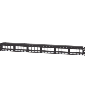 Panel de Parcheo Modular Keystone (Sin Conectores), Numerado y Espacio para Etiquetas, de 24 Puertos, 1UR