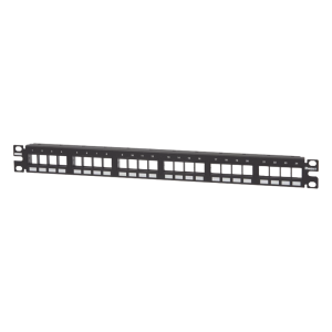 Panel de Parcheo Modular Keystone (Sin Conectores), Numerado y Espacio para Etiquetas, de 24 Puertos, 1UR