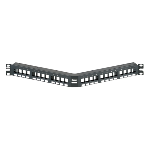 Panel de Parcheo Modular Keystone (Sin Conectores), Angulado, de 24 Puertos, 1UR
