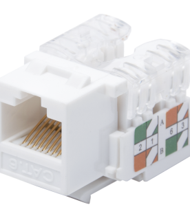 Módulo Jack Keystone Cat6 con Terminación 110 (Punchdown) para Faceplate - Color Blanco