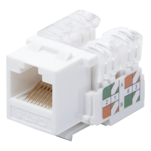 Módulo Jack Keystone Cat6 con Terminación 110 (Punchdown) para Faceplate - Color Blanco