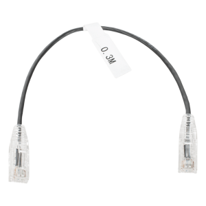 Cable de Parcheo Slim UTP Cat6 - 30 cm (11.81 Pulgadas) Negro Diámetro Reducido (28 AWG)