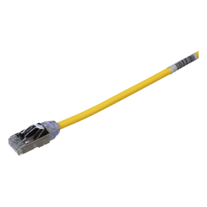 Patch Cord Cat6A, Diametro Reducido 28 AWG, Blindado S/FTP, CM/LS0H, 20 cm (7.87 Pulgadas), Color Amarillo