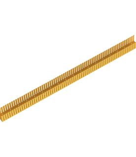 Canaleta Ranurada de PVC sin Tapa, Fiber-Duct™, 4 in de Ancho, 4 in de Alto y 1828.8 mm de Largo, Color Amarillo