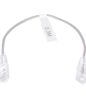 Cable de Parcheo Slim UTP Cat6 - 30 cm (11.81 Pulgadas) Gris Diámetro Reducido (28 AWG)