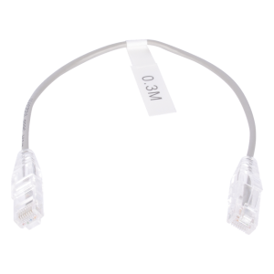 Cable de Parcheo Slim UTP Cat6 - 30 cm (11.81 Pulgadas) Gris Diámetro Reducido (28 AWG)