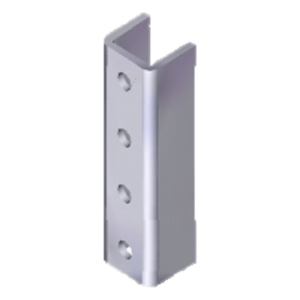 Herraje Cople Para Unicanal 4 X 4 cm de 4 Perforaciones.