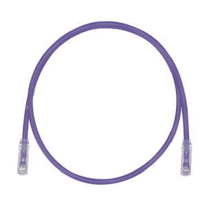 Cable de Parcheo TX6, UTP Cat6, Diámetro Reducido (28AWG), Color Violeta, 20 cm (7.87 pulgadas)