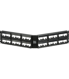 Panel de Parcheo Modular Mini-Com (Sin Conectores), Angulado, Sin Blindaje, Con Etiqueta y Cubierta, de 48 Puertos, 2UR