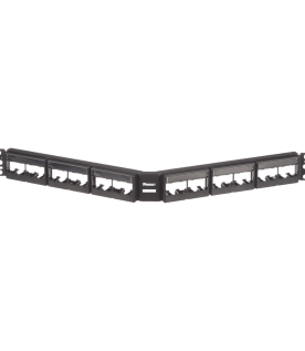 Panel de Parcheo Modular Mini-Com (Sin Conectores), Angulado, Sin Blindaje, Con Etiqueta y Cubierta, de 24 Puertos, 1UR