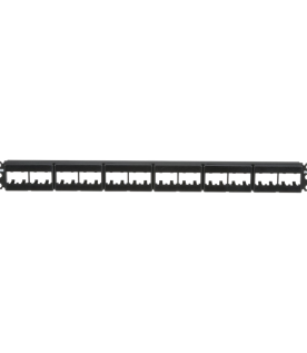 Panel de Parcheo Modular Mini-Com (Sin Conectores), Plano, Sin Blindaje, Con Etiqueta y Cubierta, de 24 Puertos, 1UR
