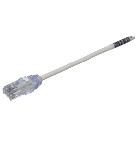 Cable de Parcheo TX6, UTP Cat6, Diámetro Reducido (28AWG), Color Blanco Mate, 3.35 Metros (11 Pies)